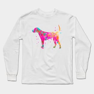 English Foxhound Watercolor Painting Long Sleeve T-Shirt